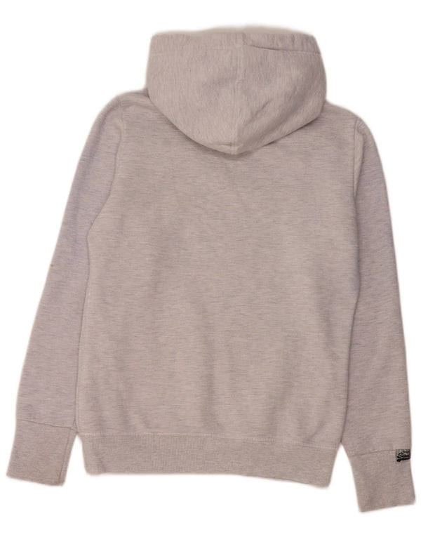 Maglione con cappuccio grafico da donna SUPERDRY UK 14 Cotone screziato grigio medio