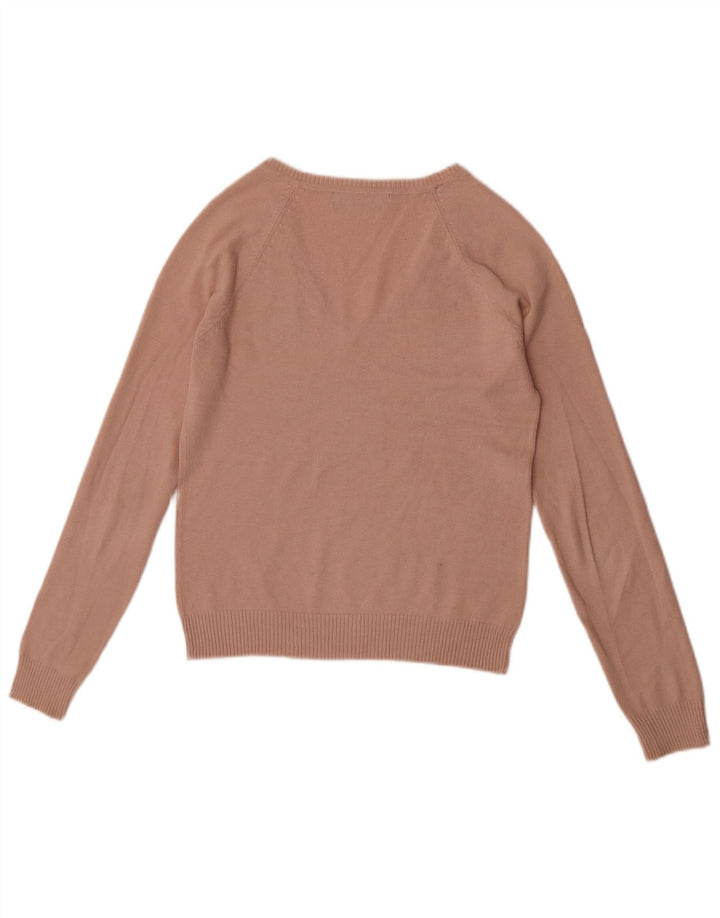 Maglione corto con scollo a V da donna Zara UK 12 Rosa medio