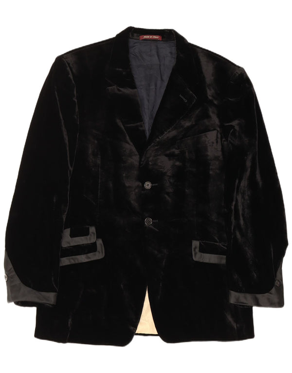 Giacca blazer in velluto a 2 bottoni da uomo Paul Smith UK 44 2XL viscosa nera
