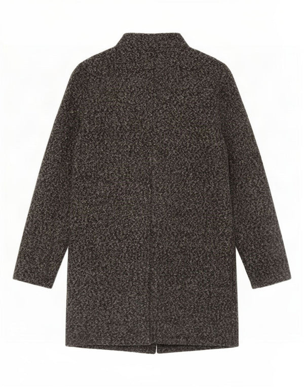 Marks & Spencer Womens Overcoat UK 8 Small Grey Flecked Polyester
