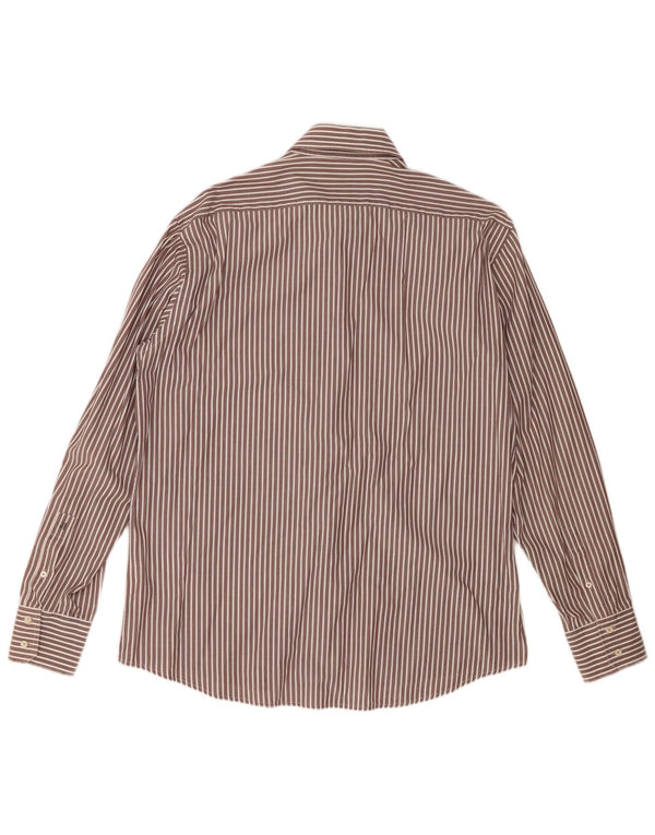 Camicia da uomo Joop taglia 41 grande cotone gessato marrone