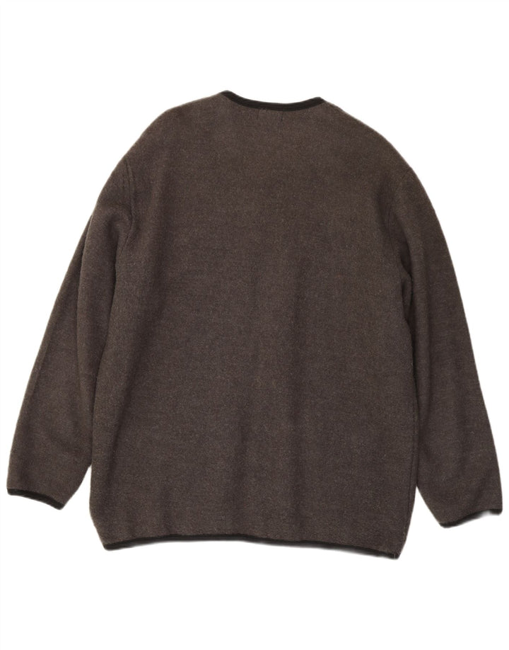 Maglione cardigan da uomo vintage XL grigio acrilico