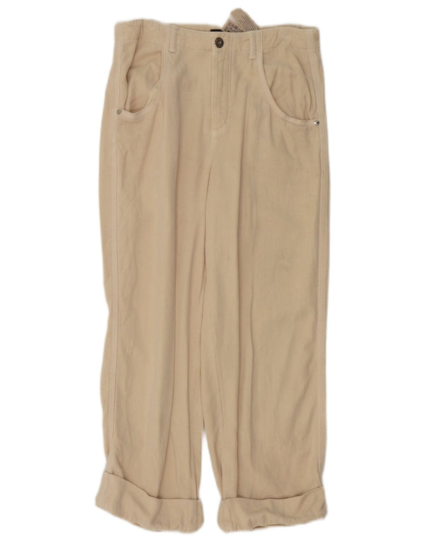 Pantaloni cropped da donna Massimo Dutti EU 38 Small W28 L24 Lyocell beige