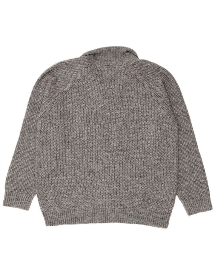 Maglione da uomo Marks & Spencer vestibilità regolare con zip e collo XL in acrilico grigio