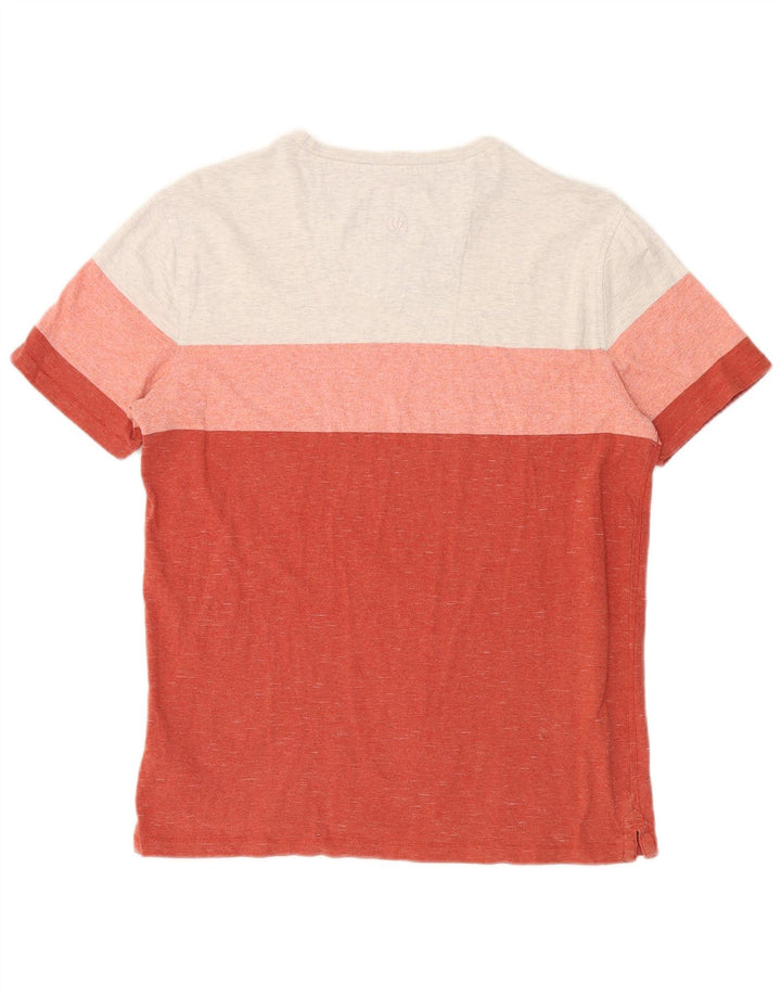 T-shirt da uomo FAT FACE Top in cotone color block rosso medio