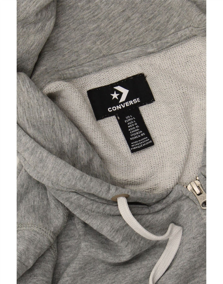 CONVERSE Womens Zip Hoodie Sweater UK 14 Large Grey Cotton Vintage Converse and Second-Hand Converse from Messina Hembry 
