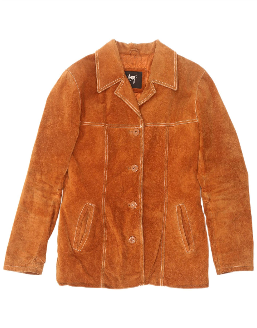 Giacca in pelle scamosciata da donna Gipsy UK 14 in pelle marrone medio