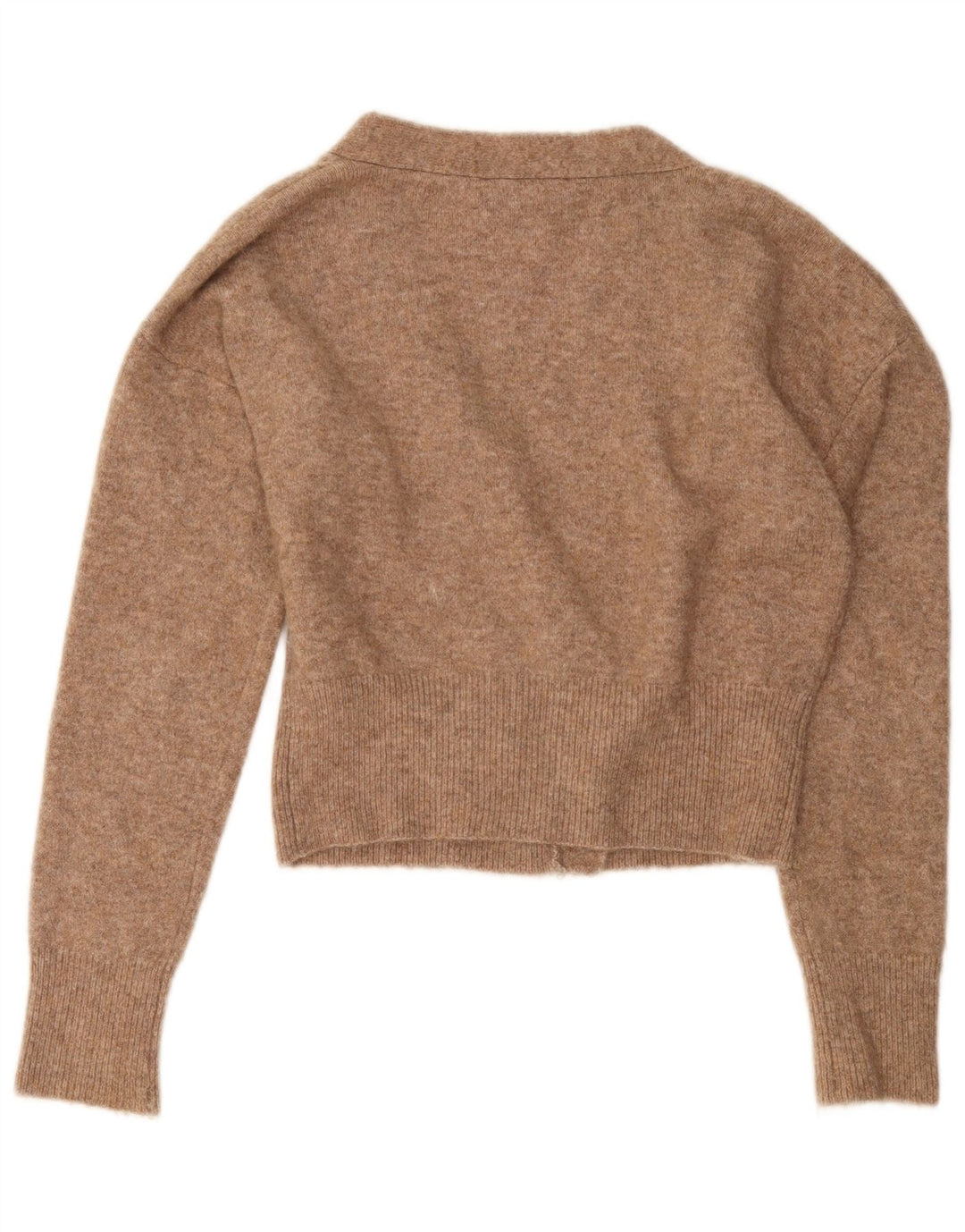 Maglione cardigan corto oversize da donna Zara UK 10 piccolo Beige