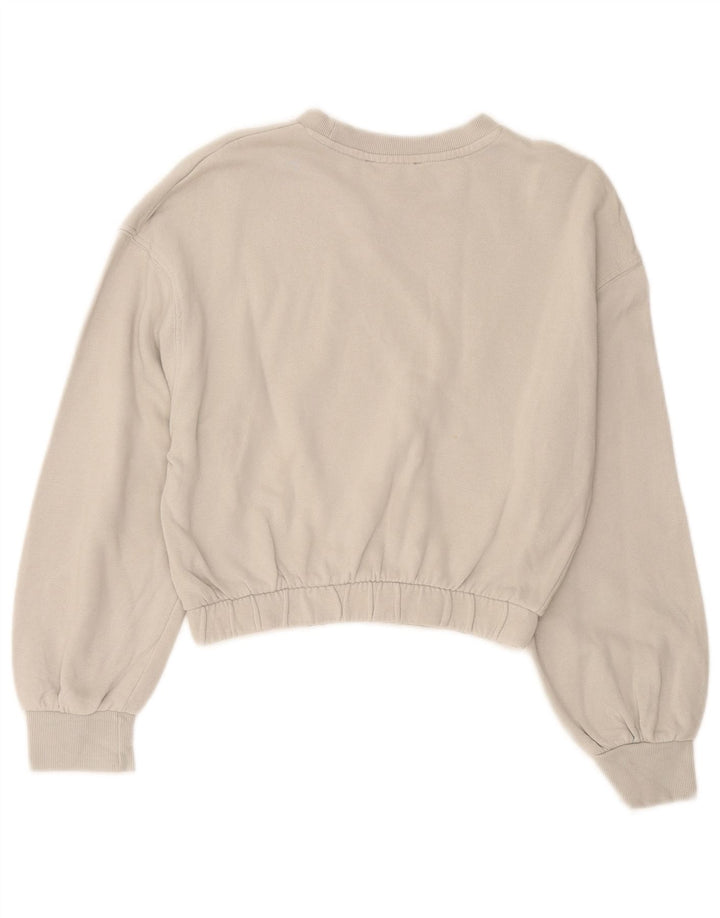 Felpa corta da donna Zara, maglione UK 10, piccolo cotone grigio