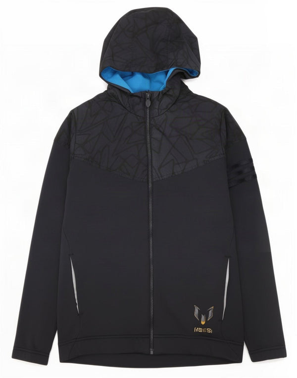 Felpa con cappuccio e zip Adidas MESSI da bambino 13-14 anni blu navy geometrico