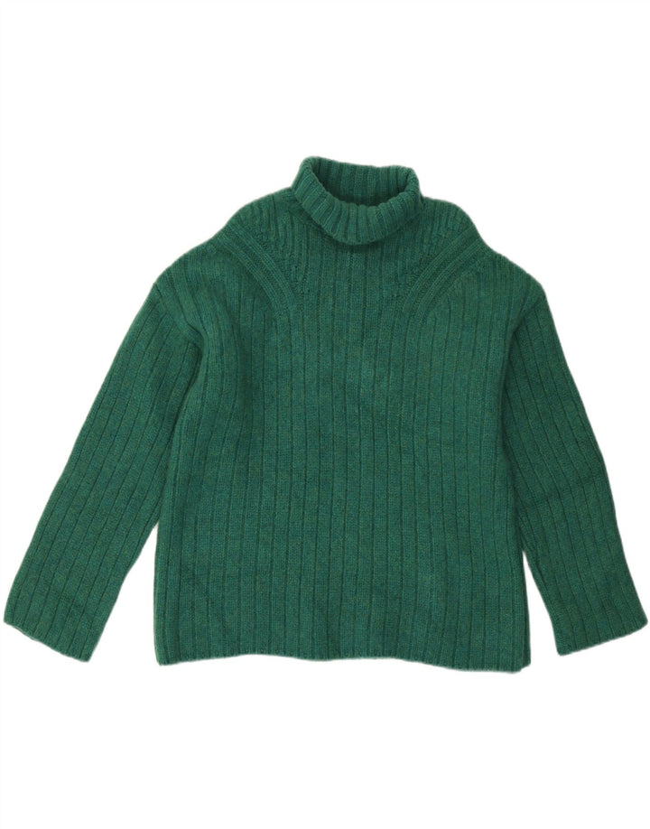 Maglione maglione da donna con collo alto Jigsaw UK 14 Lana verde medio