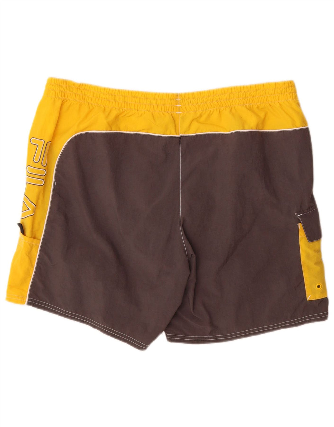 Pantaloncini da bagno Fila da uomo XL in poliammide color block giallo