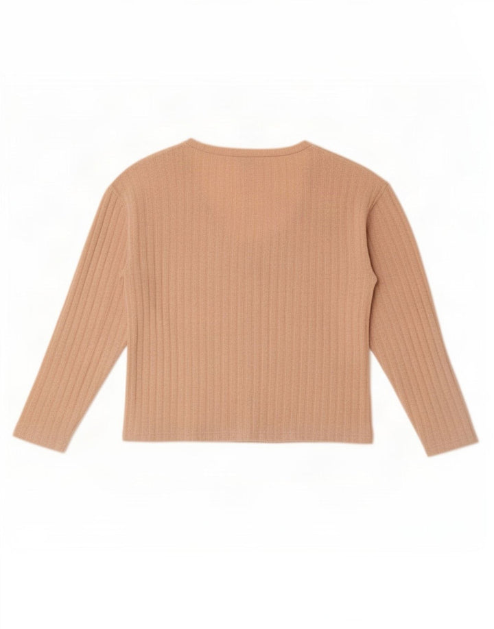 Top corto da donna Zara a maniche lunghe UK 10 piccolo poliestere marrone