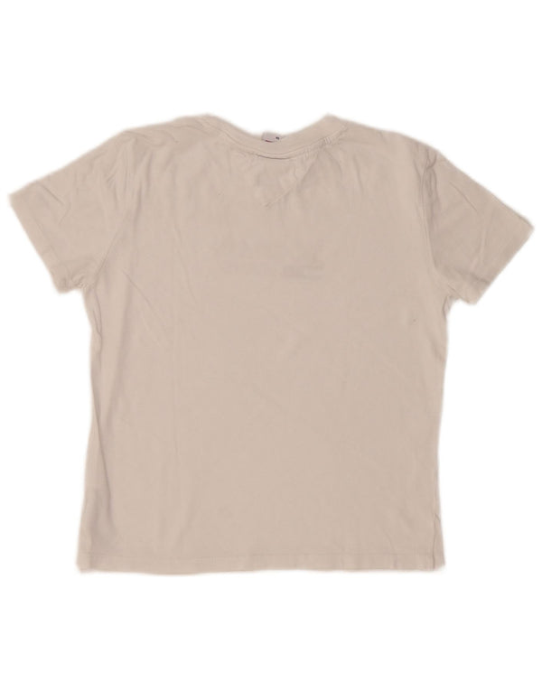 T-shirt grafica da donna Tommy Hilfiger Top UK 6 XS cotone bianco