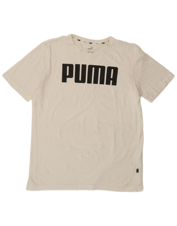 T-shirt grafica da uomo PUMA Top in cotone bianco medio