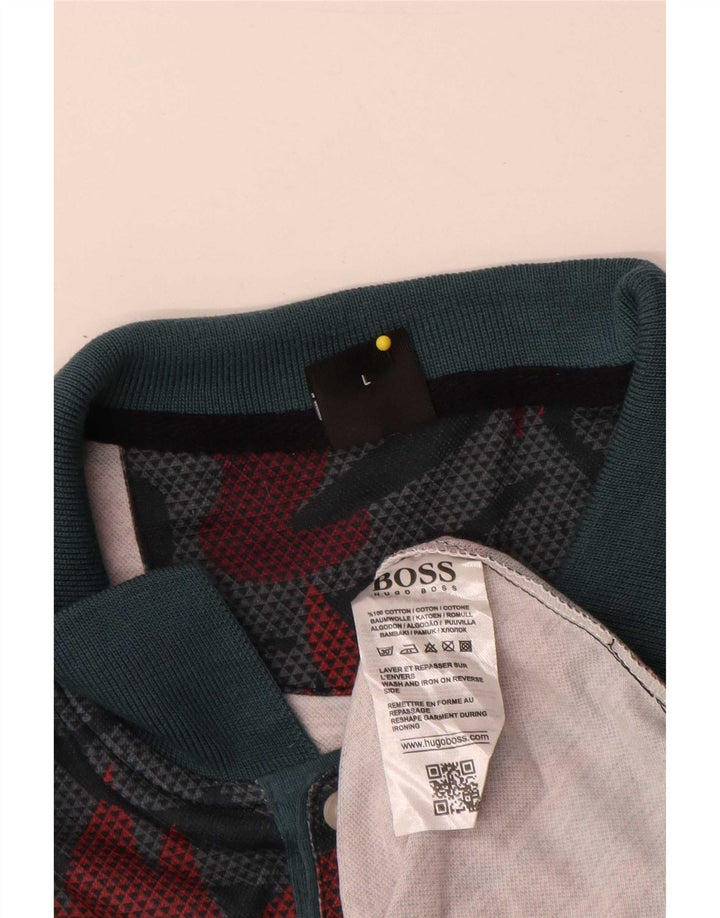 Polo da uomo Hugo Boss grande in cotone multicolore