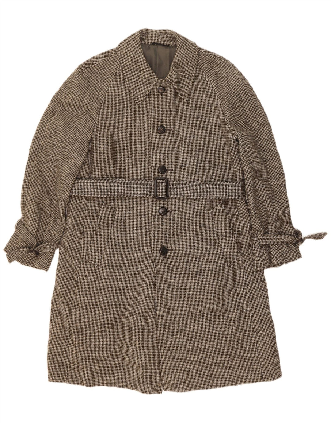 Soprabito vintage da uomo UK 38 in lana vergine a quadri grigio medio