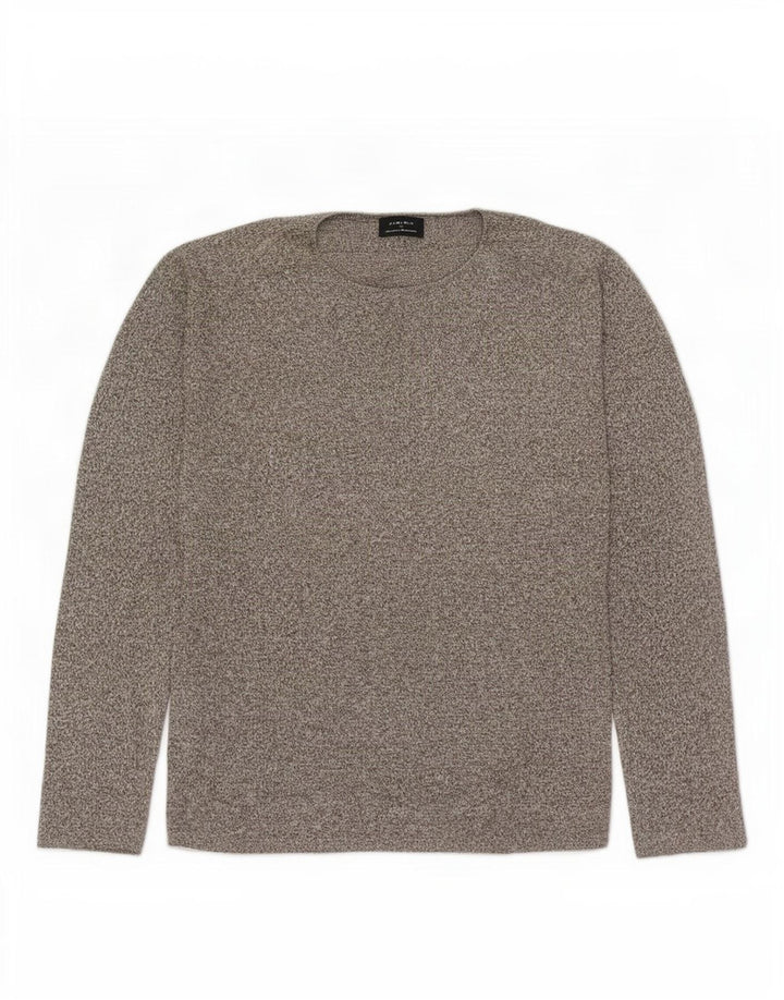 Maglione girocollo da uomo Zara piccolo in cotone chiazzato grigio