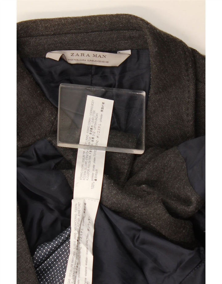 Giacca blazer a 2 bottoni da uomo Zara EU 48 poliestere grigio medio