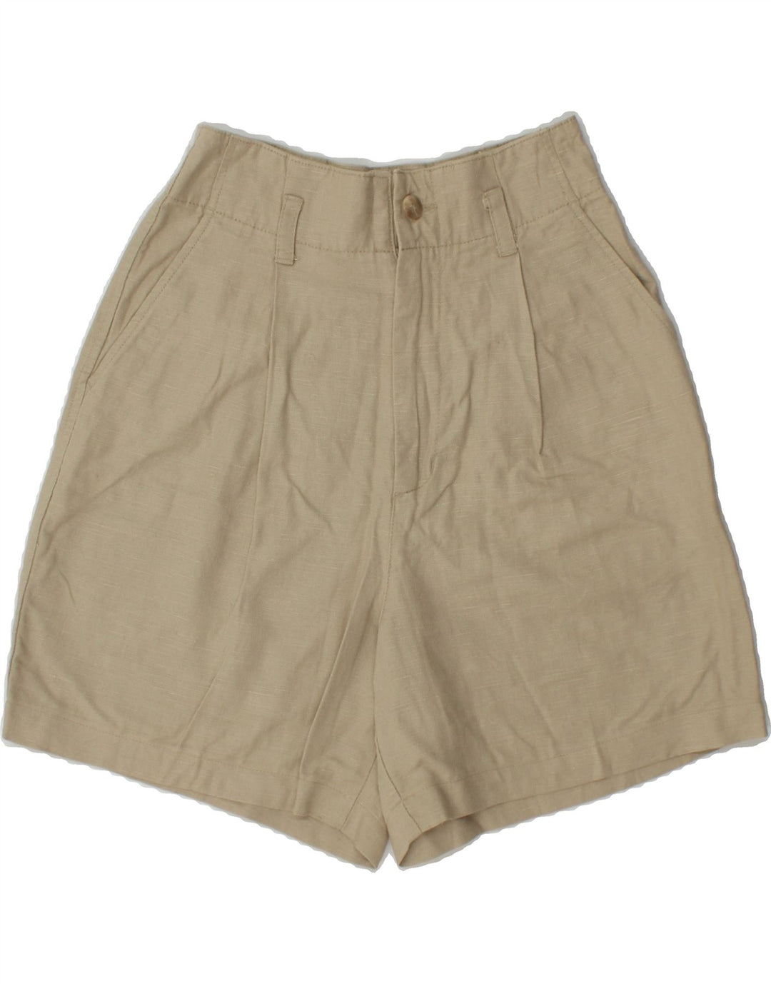 EDDIE BAUER Womens Pegged Chino Shorts US 6 Medium W25  Beige Linen Vintage Eddie Bauer and Second-Hand Eddie Bauer from Messina Hembry 