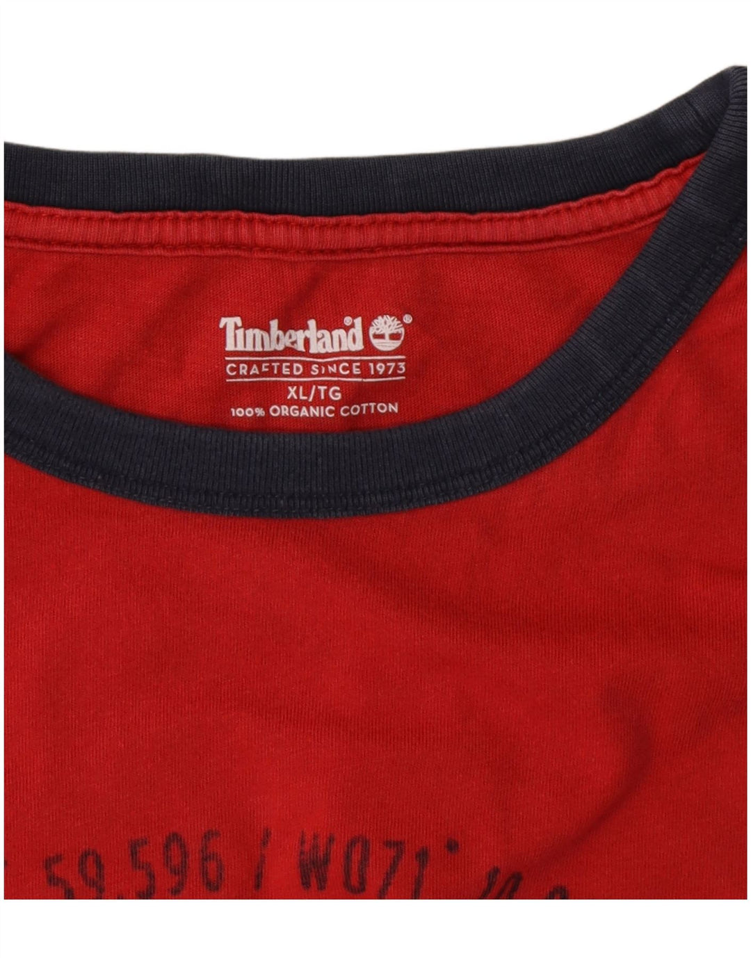 T-shirt grafica da uomo Timberland Top XL in cotone rosso