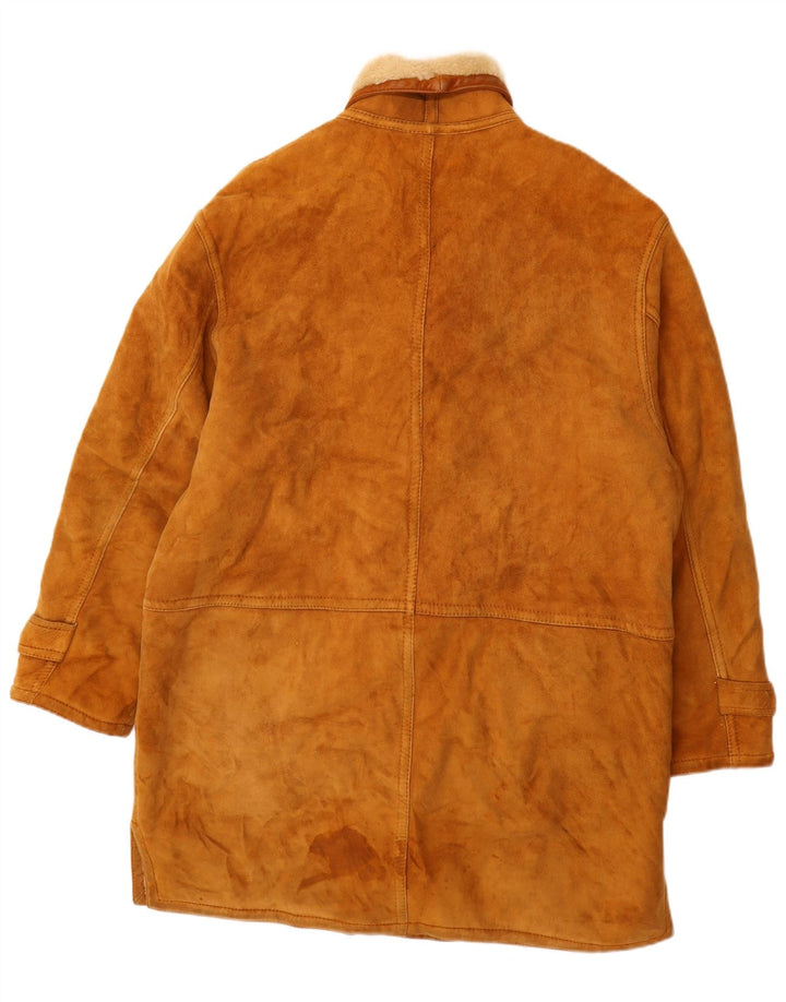 Cappotto da uomo in shearling VINTAGE IT 52 XL in pelle marrone