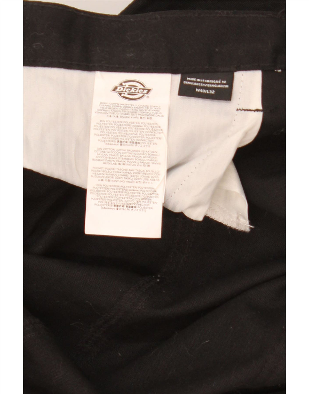 Pantaloni cargo dritti da uomo Dickies W40 L32 poliestere nero