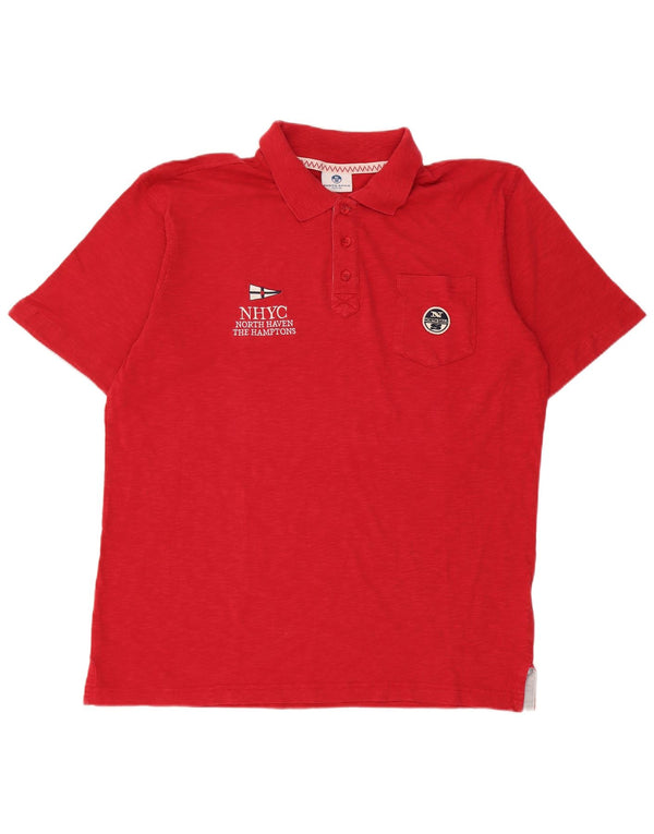Polo da rugby grafica da uomo North Sails XL in cotone rosso