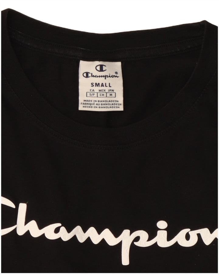 T-shirt grafica da donna Champion Top UK 10 piccola nera