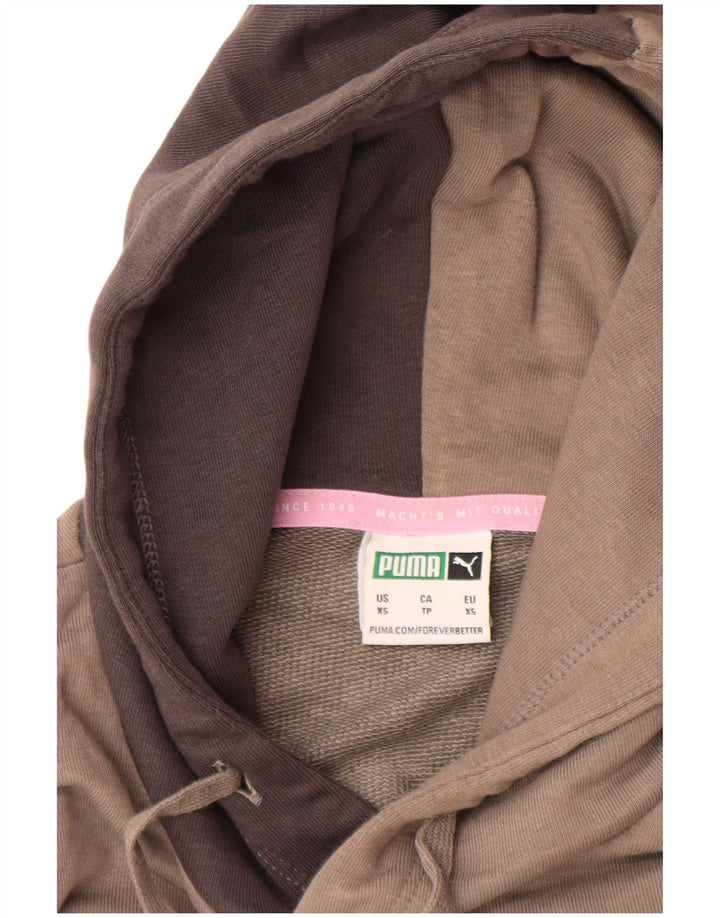 Felpa con cappuccio da uomo PUMA XS in cotone color block grigio