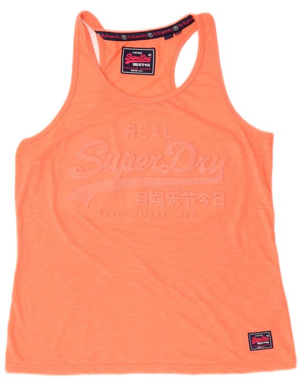 Canottiera grafica da donna Superdry UK 14 Large Arancione Poliestere