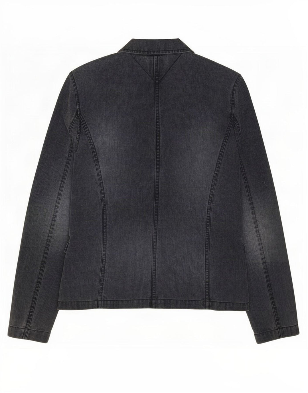 Giacca blazer in denim a 3 bottoni da donna Tommy Hilfiger UK 12 medio blu navy