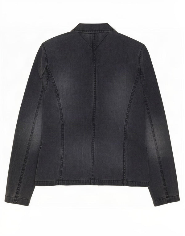 Giacca blazer in denim a 3 bottoni da donna Tommy Hilfiger UK 12 medio blu navy