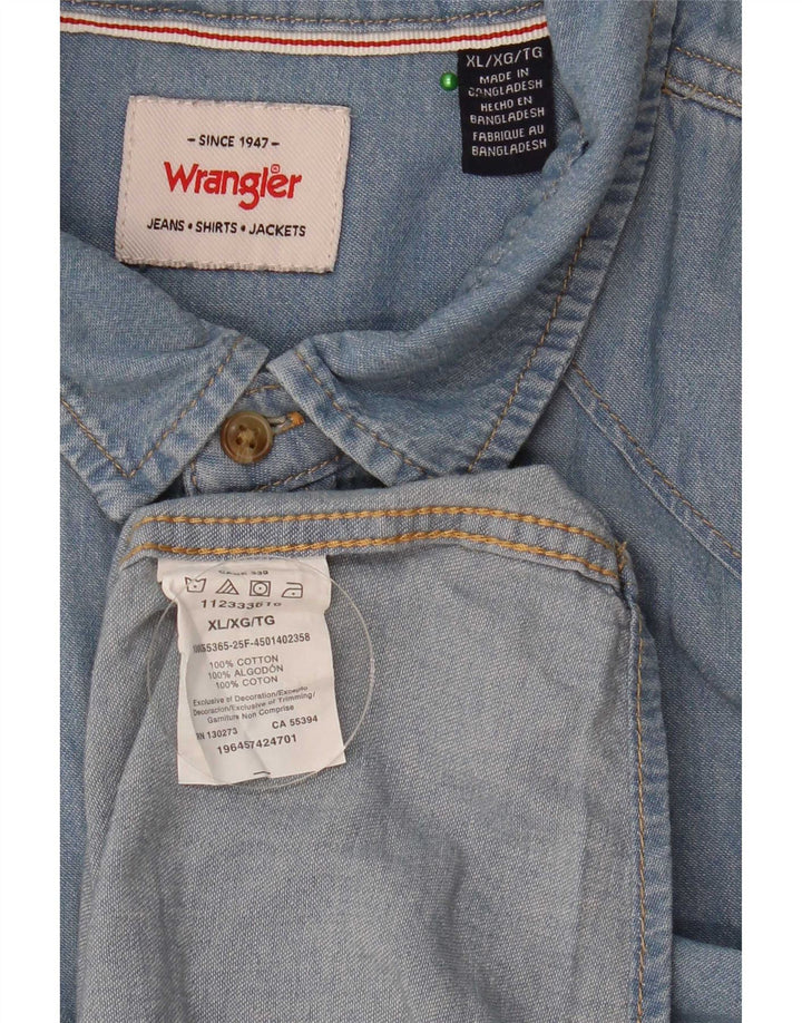Camicia di jeans da uomo Wrangler XL in cotone blu