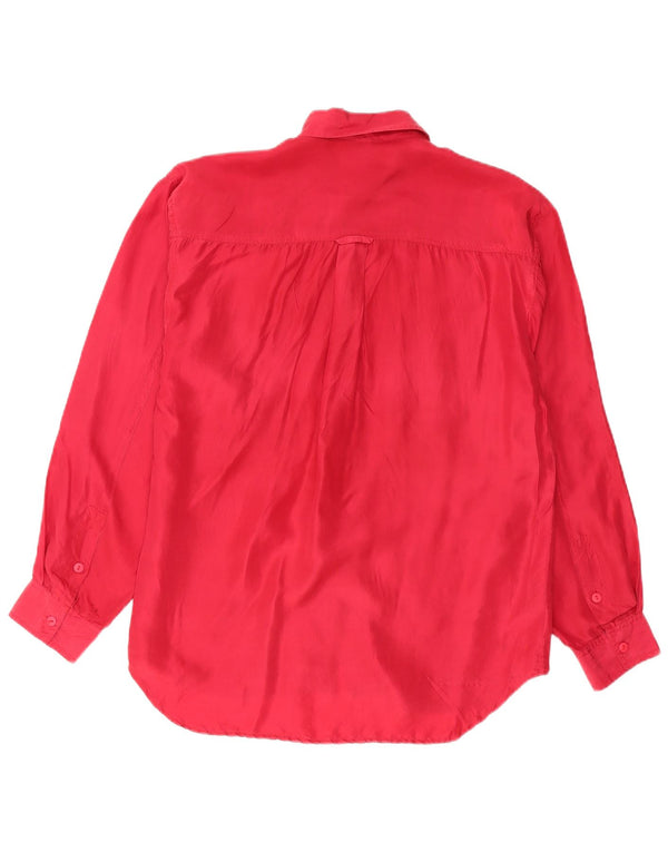 Camicia Vintage da Uomo Piccola in Seta Rossa