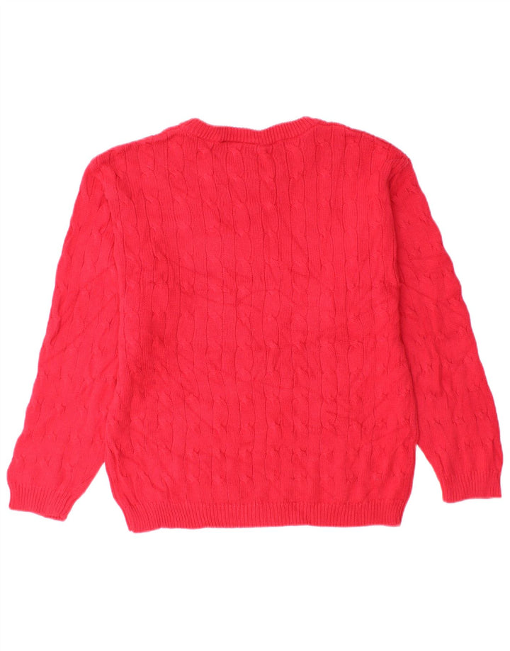 Maglione maglione con scollo a barca da donna Izod US 10/12 cotone rosso medio