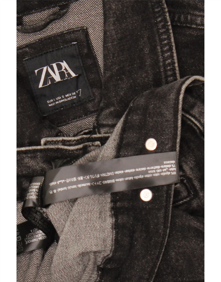 Giacca in denim da uomo ZARA UK 36 piccola in cotone nero