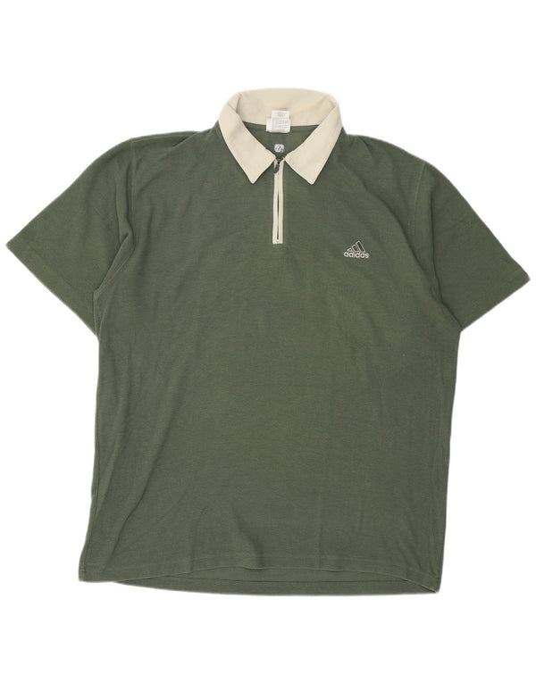 Polo da rugby da uomo ADIDAS UK 48/50 XL in cotone verde