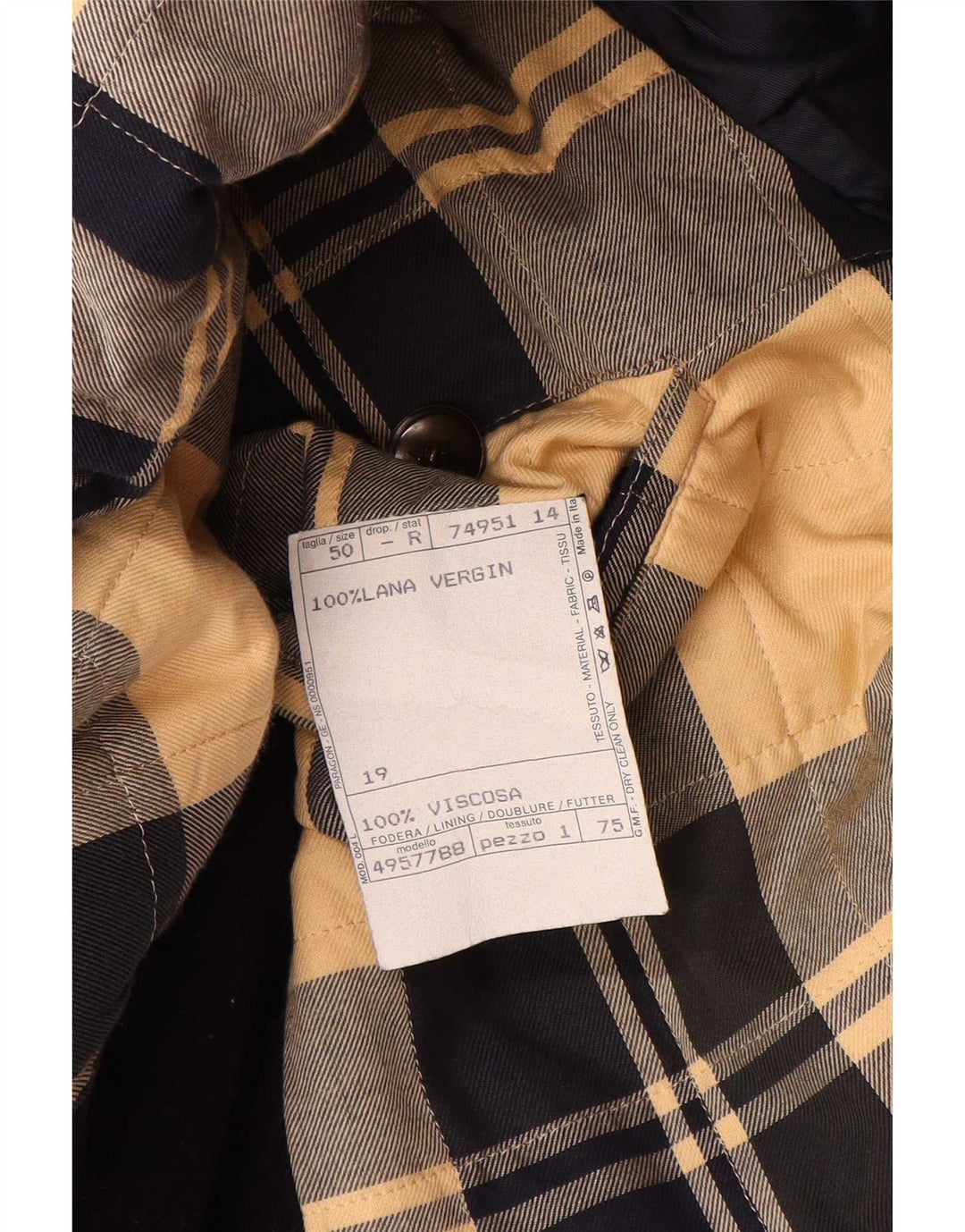 Cappotto da uomo Ferre IT 50 Large in lana vergine blu navy