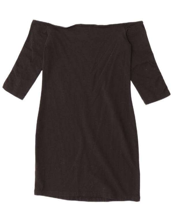 Abito da donna Adidas con maniche a 3/4 e spalle scoperte UK 14 cotone nero medio