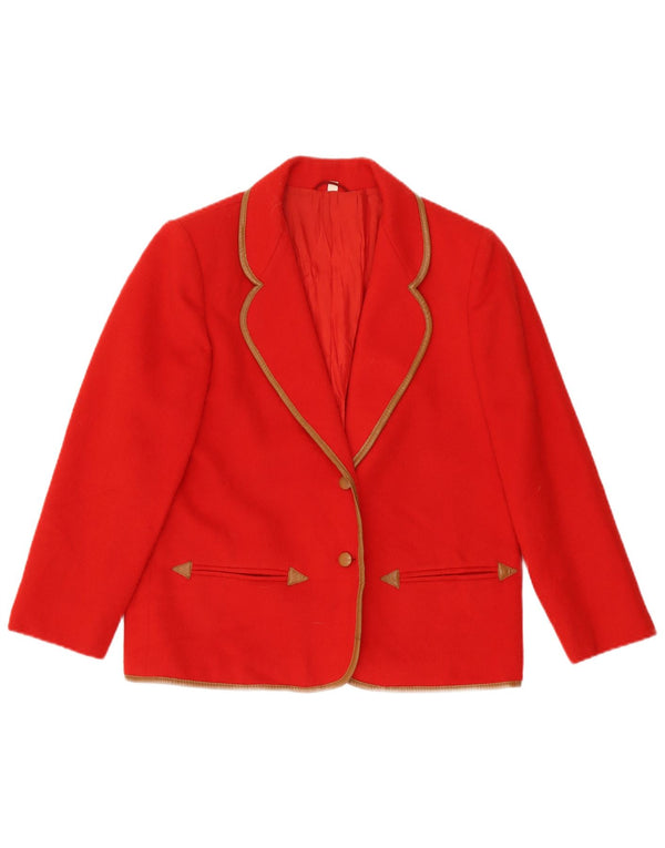 Giacca blazer vintage da donna a 2 bottoni IT 46 grande rossa