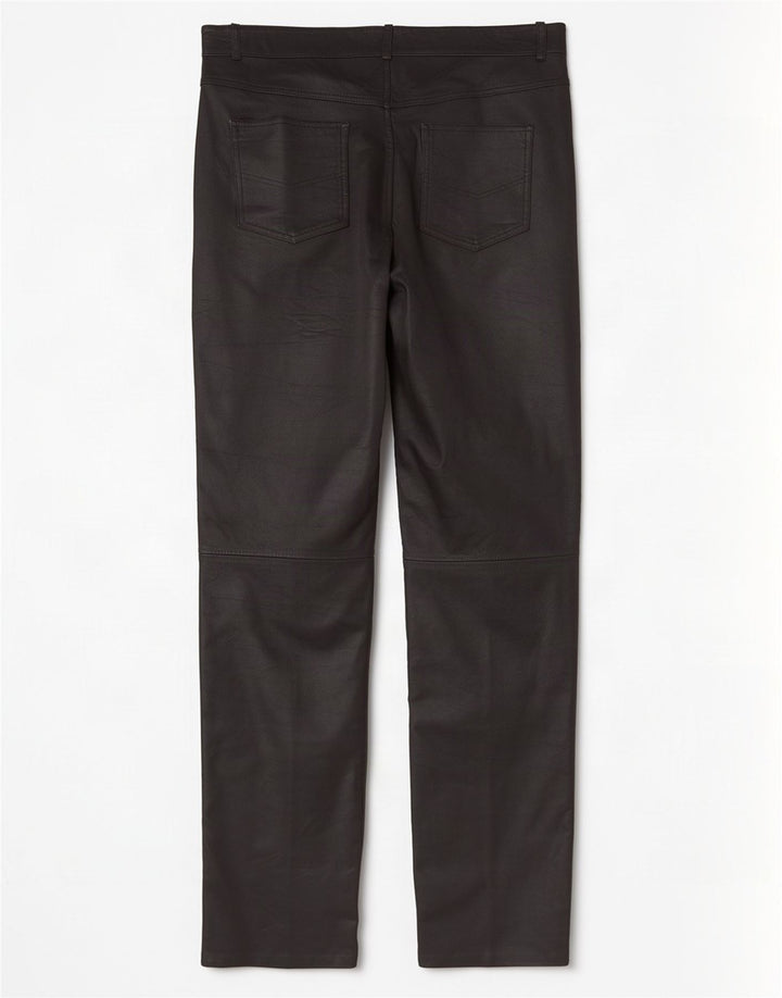Pantaloni dritti in pelle da uomo Arizona W36 L32 neri