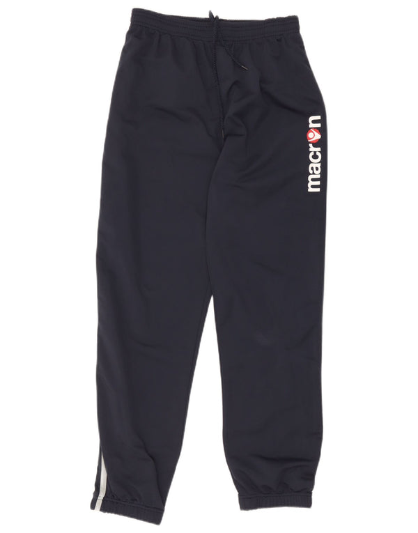 Pantaloni da tuta con grafica Macron da donna Joggers UK 8 Small Blu Navy
