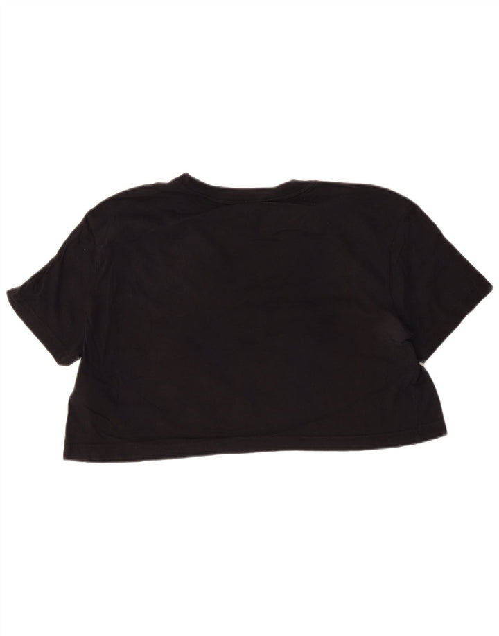 T-shirt grafica corta Nike da donna, vestibilità ampia, taglia UK 14, cotone nero medio