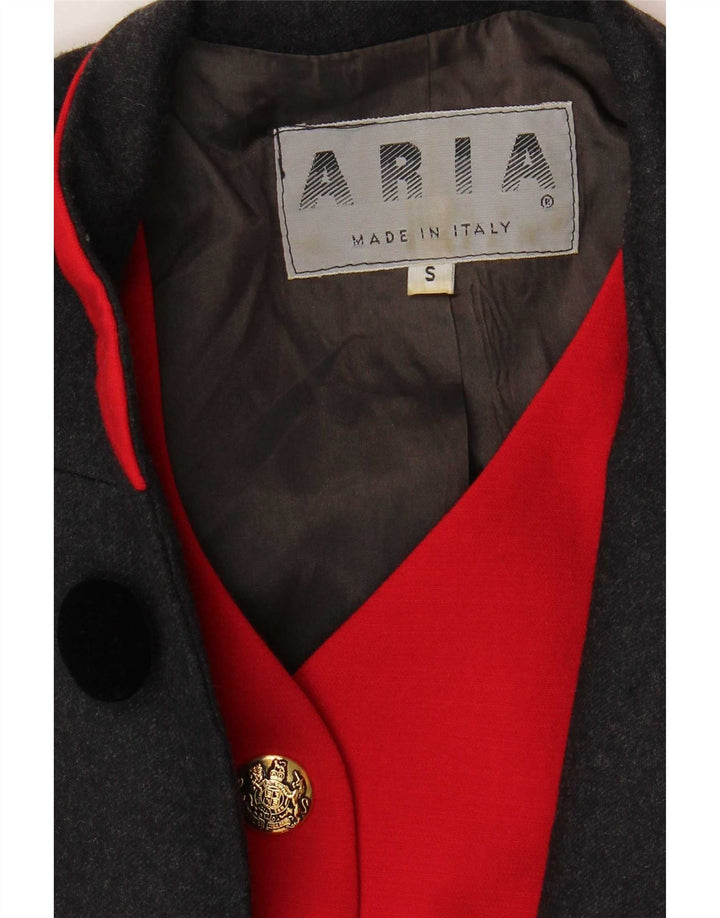 Giacca blazer doppiopetto corta da donna Aria UK 10 piccola grigia