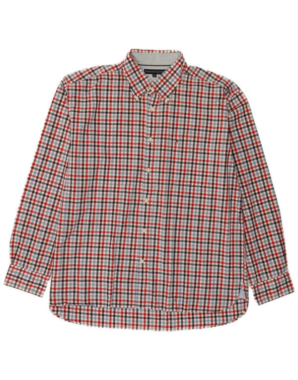 Camicia da uomo Tommy Hilfiger XL in cotone a quadretti multicolore