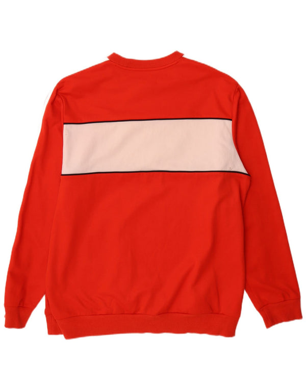 Felpa grafica da uomo Adidas Jumper XL arancione Colourblock in cotone