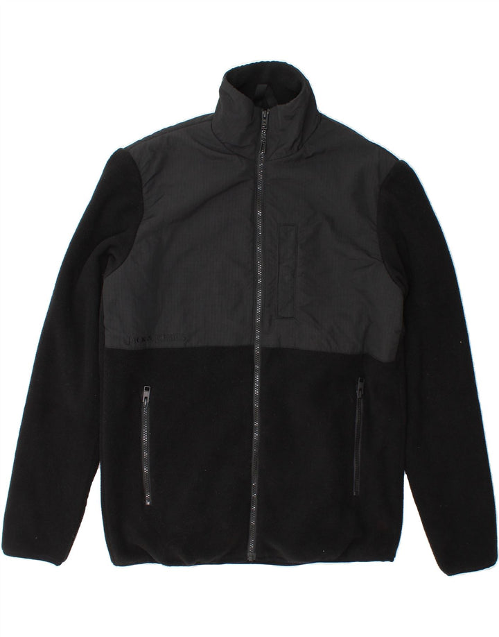 JACK & JONES Mens Fleece Jacket UK 36 Small Black Colourblock Polyamide Vintage Jack & Jones and Second-Hand Jack & Jones from Messina Hembry 