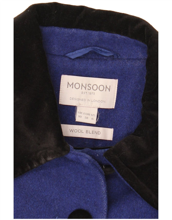 Cappotto da donna Monsoon UK 10 Small Blue Colourblock
