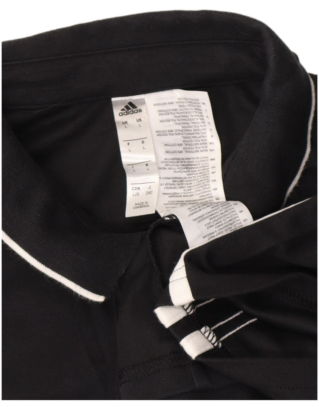 Polo ADIDAS da uomo Aeroready grande in cotone nero